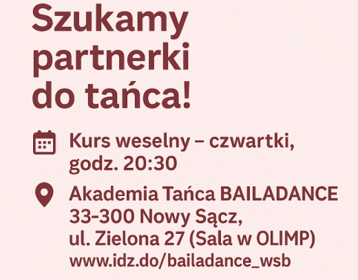 szukamy partnerki do tańca nowy sącz